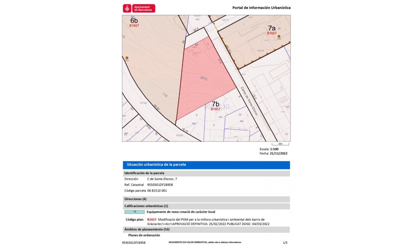 Reventa - Suelo residencial - Barcelona - Gràcia / La Salut